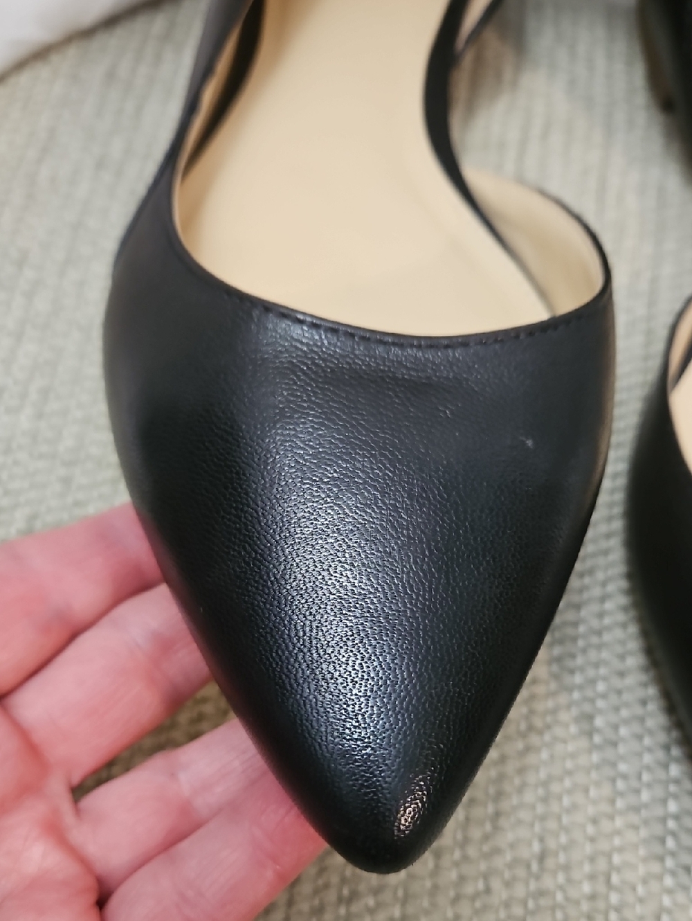 Marc Fisher LTD Sunny Half d' Orsay Flats Women 9.5 Black Leather Pointy Toe - Picture 10 of 11